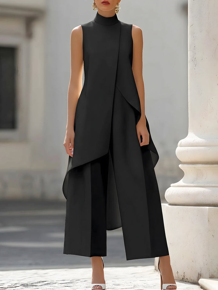 Celia | Mono Largo de Pierna Ancha con Cuello Alto