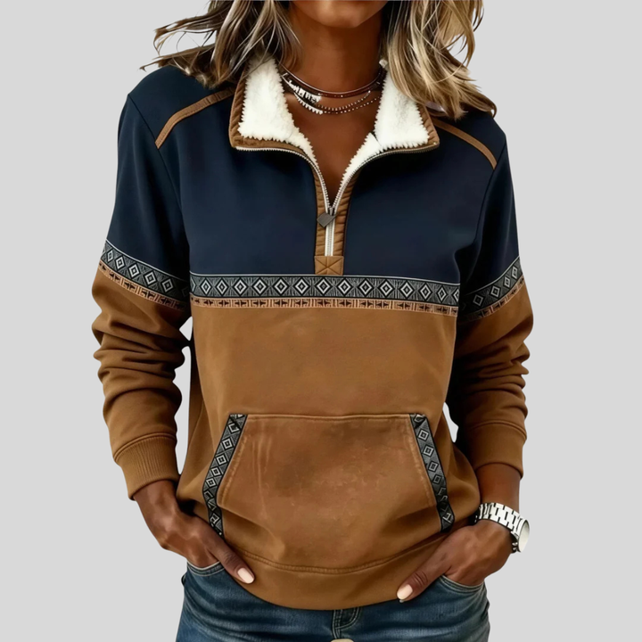 Chari | Sudadera Bicolor con Cuello de Borreguito
