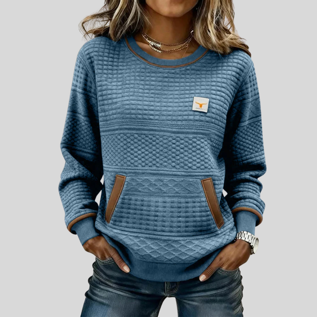 Fina | Sudadera Texturizada con Bolsillo Canguro