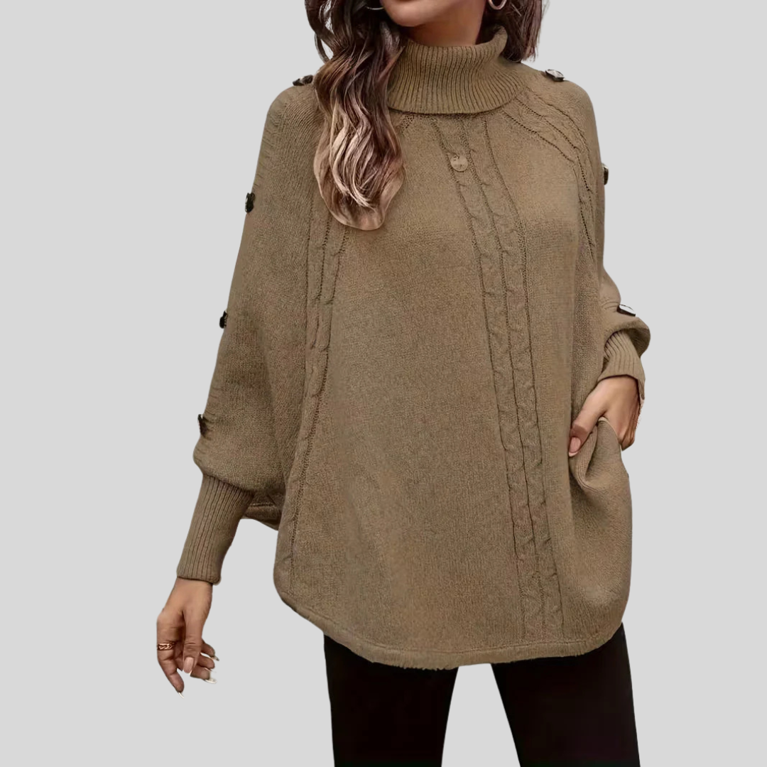 Conchi | Jersey Capa de Ochos con Cuello Alto