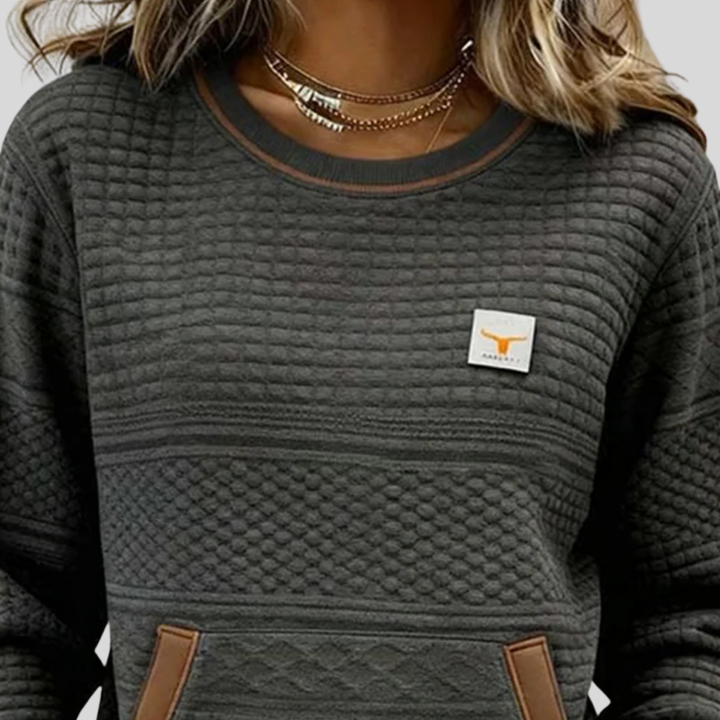 Fina | Sudadera Texturizada con Bolsillo Canguro