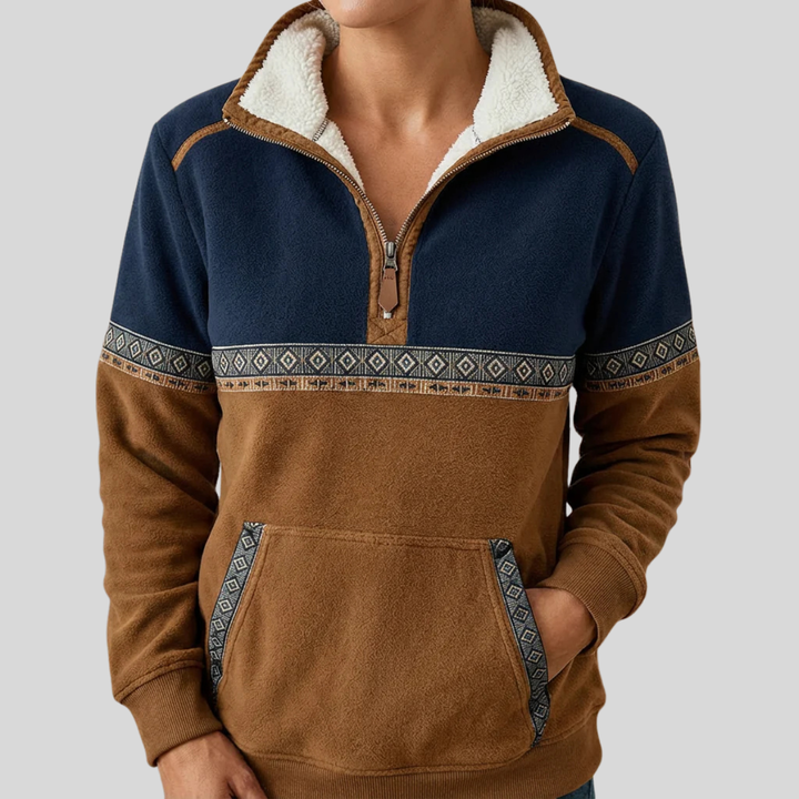 Chari | Sudadera Bicolor con Cuello de Borreguito