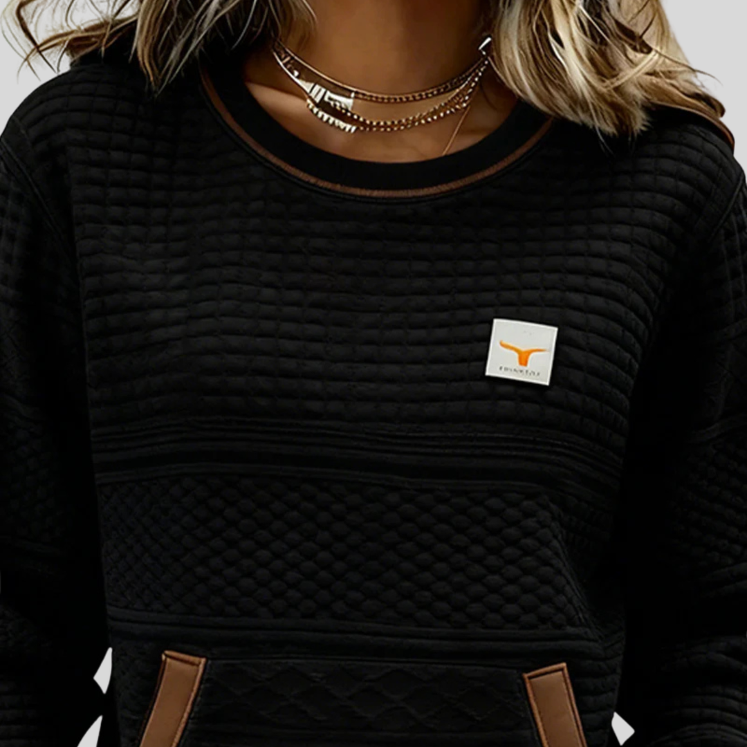 Fina | Sudadera Texturizada con Bolsillo Canguro