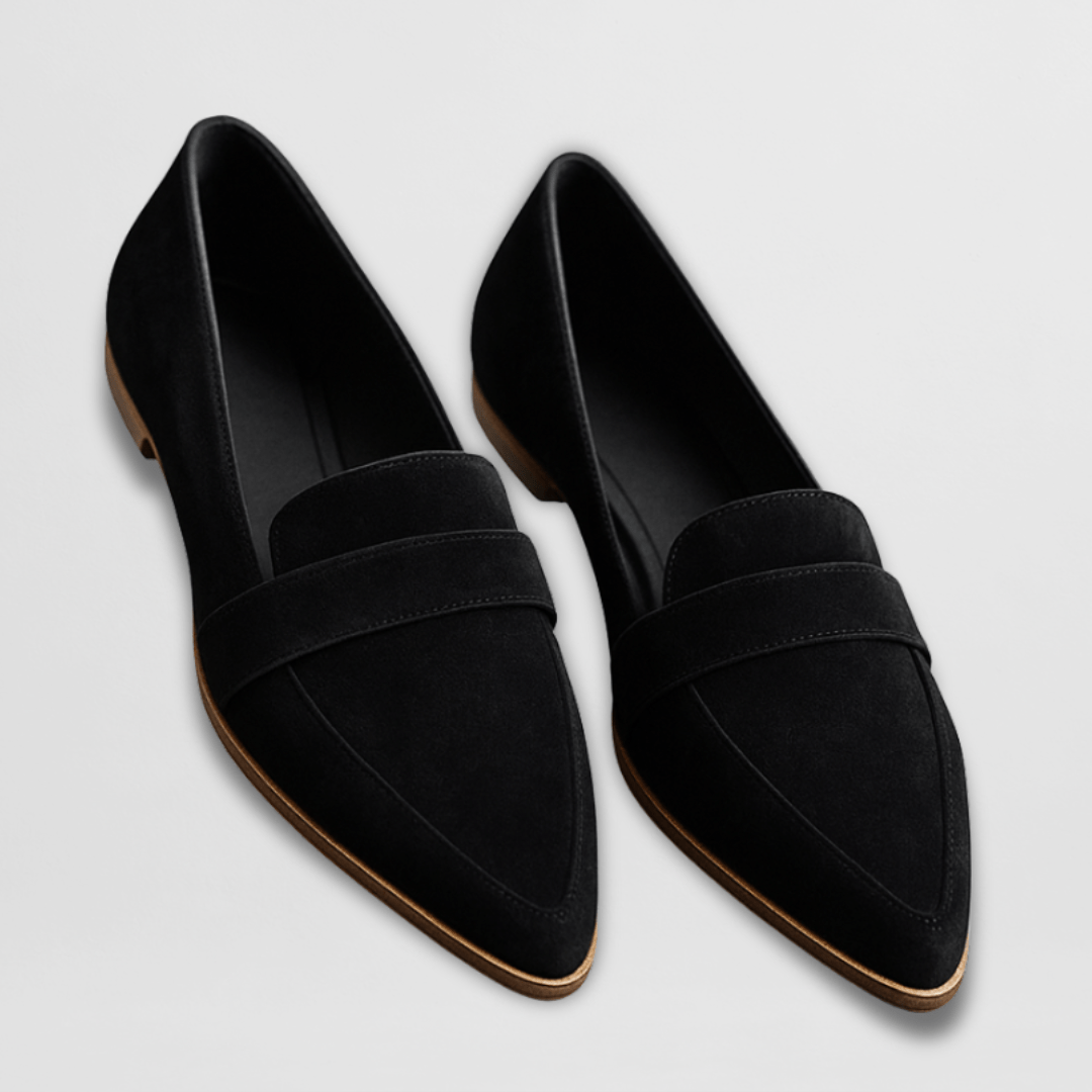 Teodora | Mocasines de Ante Suave con Tacón Bajo