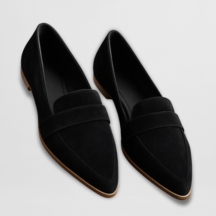 Teodora | Mocasines de Ante Suave con Tacón Bajo