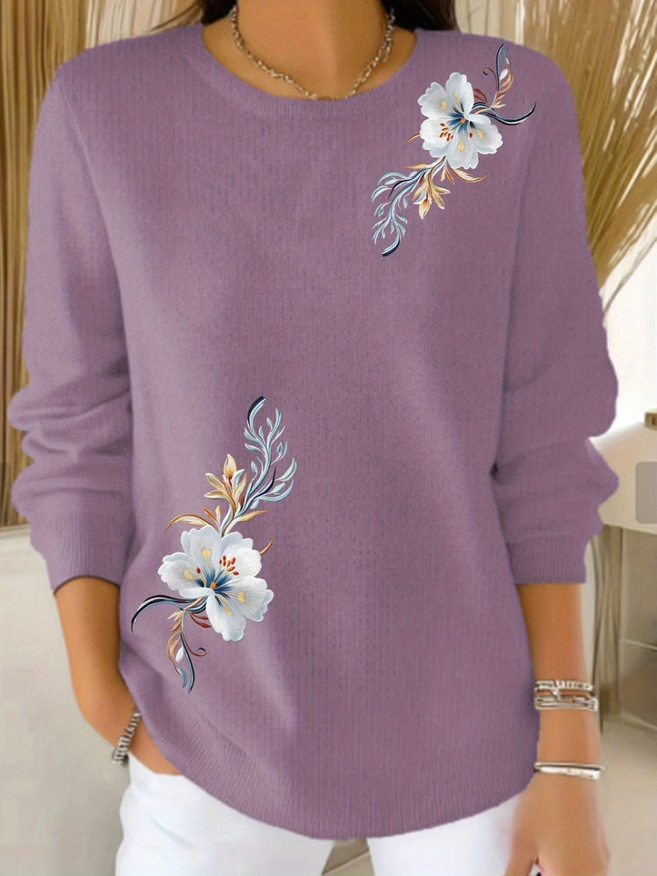 Violeta | Jersey Floral de Manga Larga
