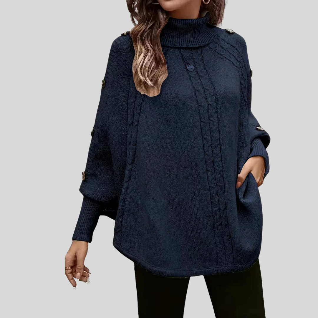 Conchi | Jersey Capa de Ochos con Cuello Alto