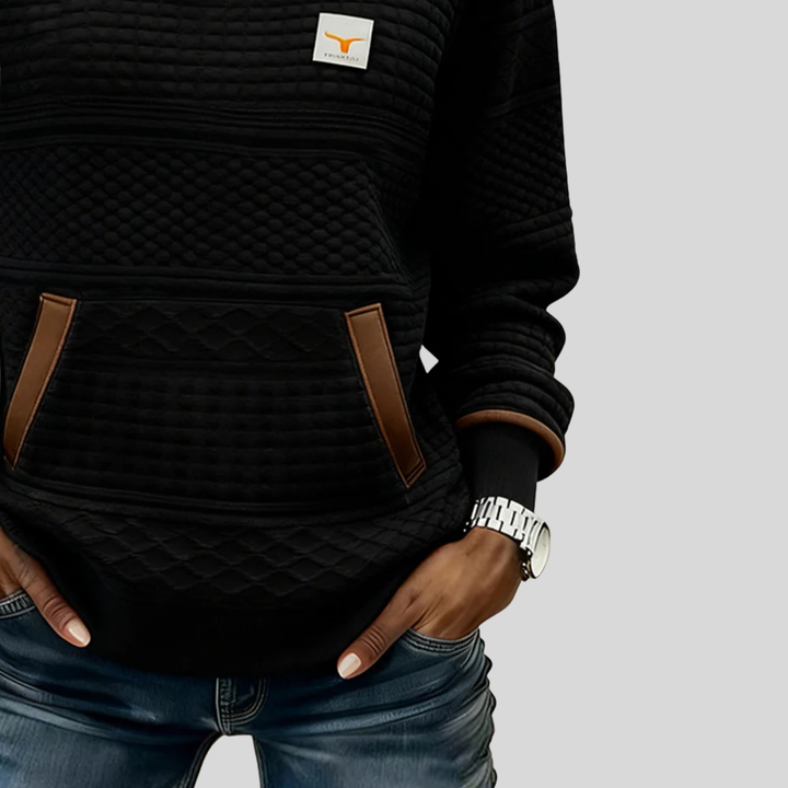 Fina | Sudadera Texturizada con Bolsillo Canguro