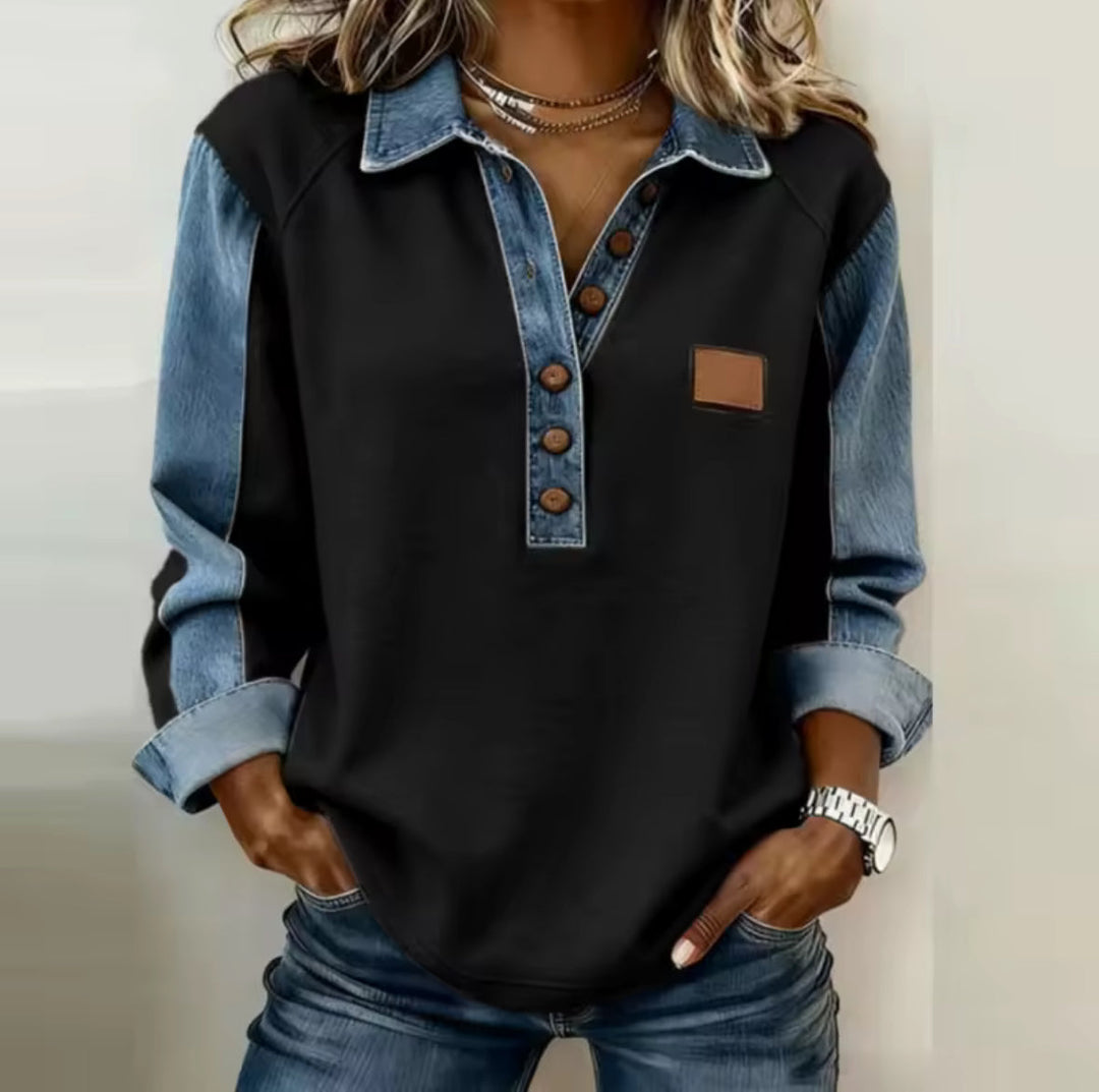 Mamen | Jersey con Cuello y Mangas Vaqueras