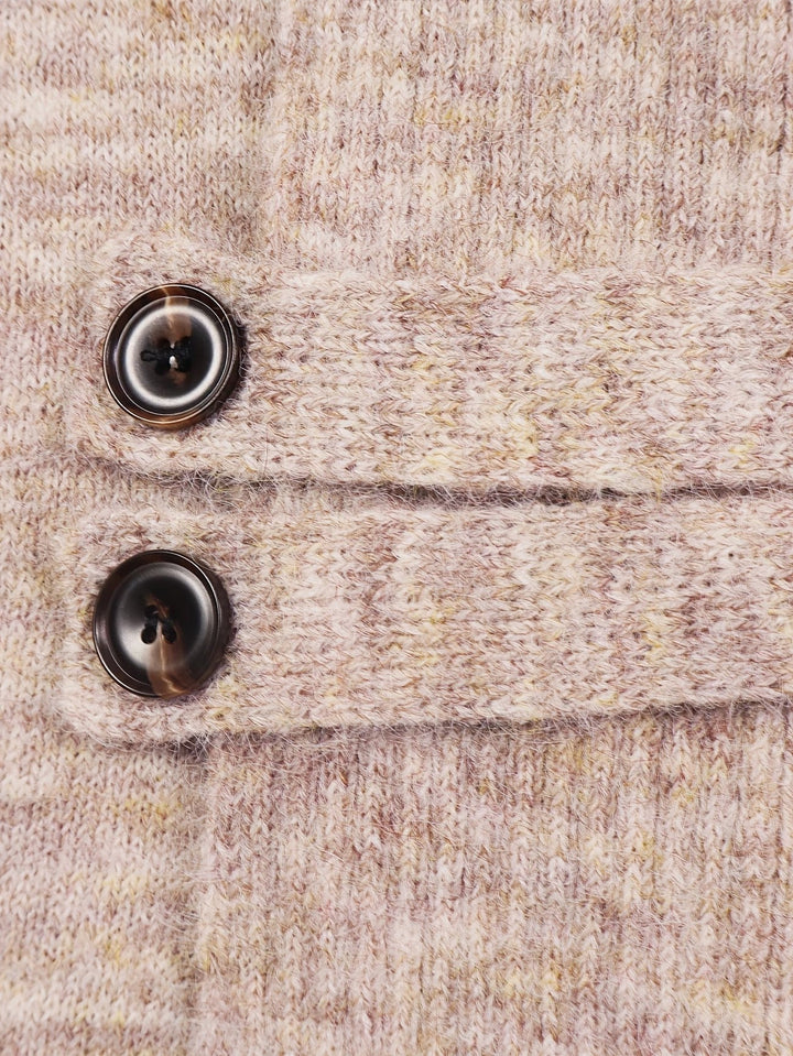 Valentina | Chaqueta de Punto Canalé con Botones Laterales