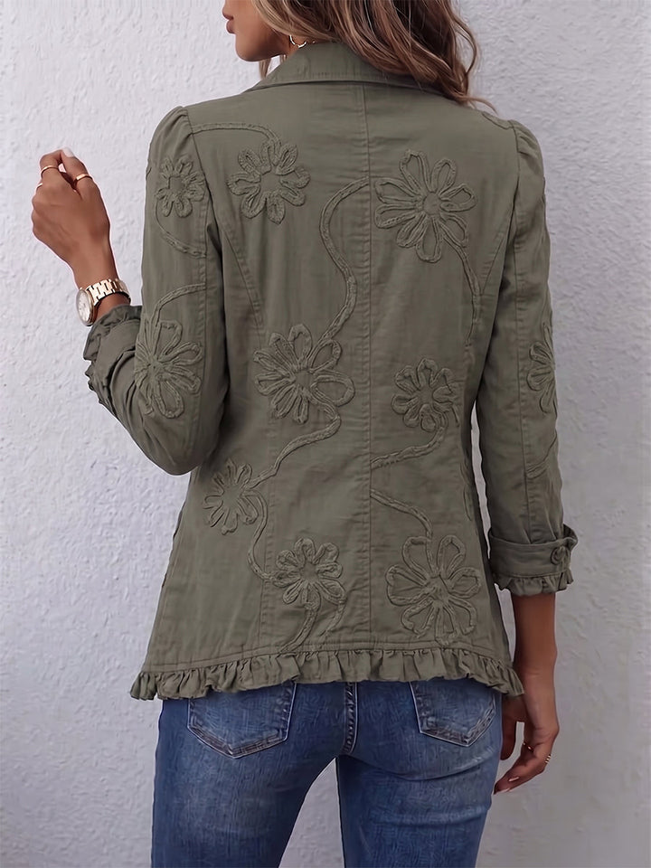 Gabriela | Chaqueta Bordada con Volantes