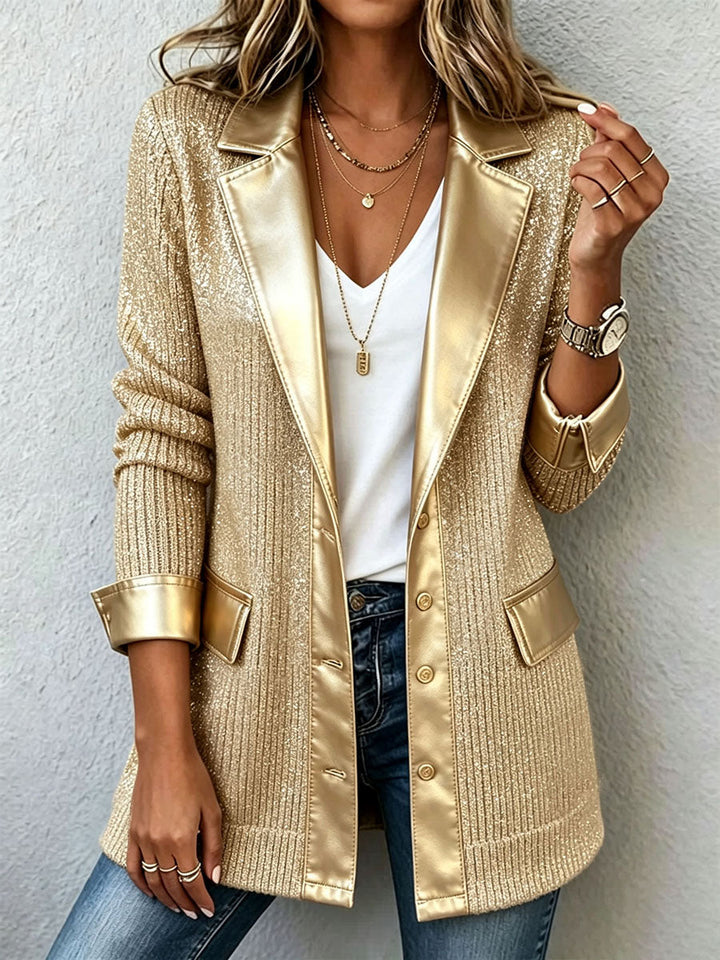 Aurora | Blazer de Punto Dorado