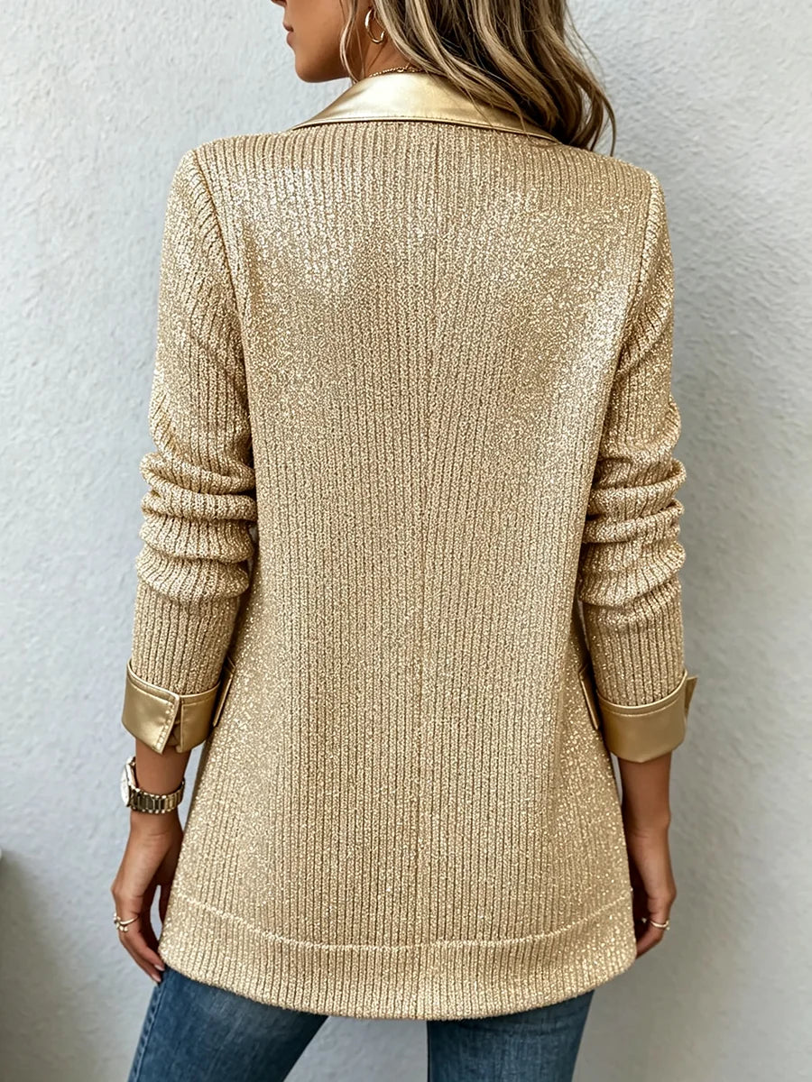 Aurora | Blazer de Punto Dorado